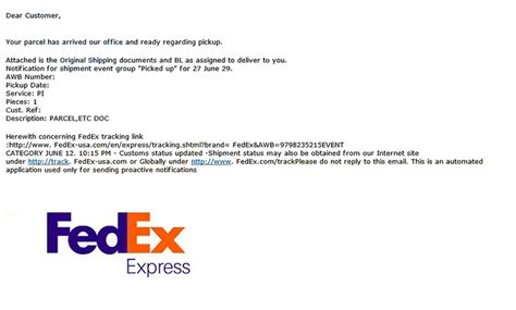 fedex email fraud protection.